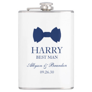 Flasques Cravate Best Man Blue Bow