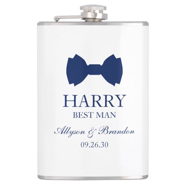 Flasques Cravate Best Man Blue Bow (Devant)