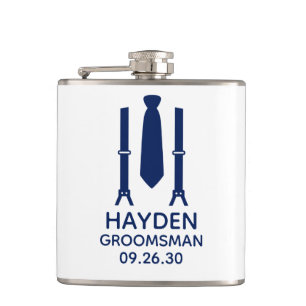 Flasques Cravate bleue Groomsman