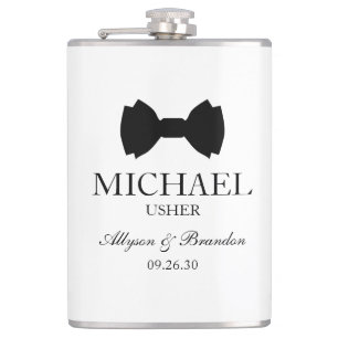 Flasques Cravate de Bow noir Usher