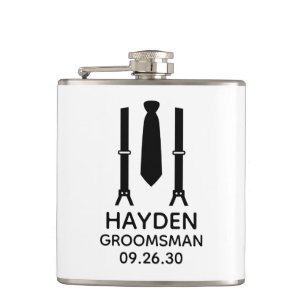 Flasques Cravate noire Groomsman