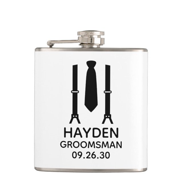 Flasques Cravate noire Groomsman (Devant)