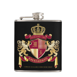 Flasques Créez votre propre blason d'armoiries d'or rouge