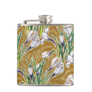 Flasques Crocus, motifs floraux, belles fleurs printanières