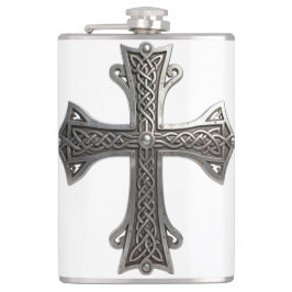 Flasques Croix celtique en argent ornée avec motif de nœud