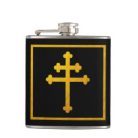Croix de Lorraine d'or sur Noir / Église chrétienn