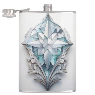 Flasques Croix géométrique bleue