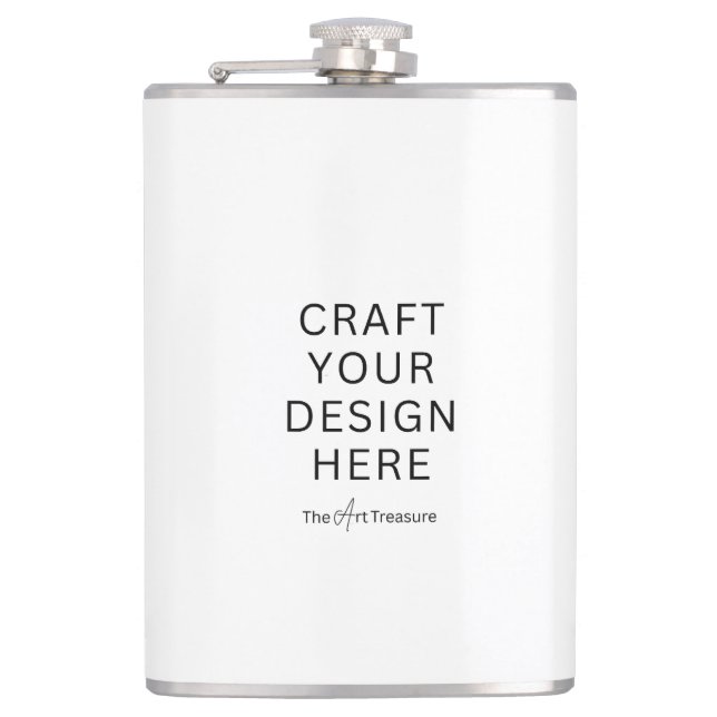 Flasques Custom Printed 8 oz Flask  –Upload Your Own Design (Devant)