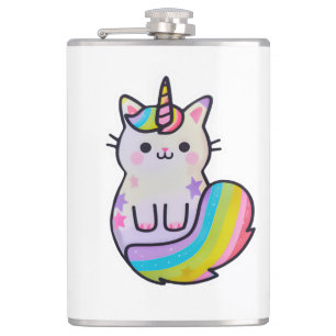 Flasques Cute chat licorne arc-en-ciel