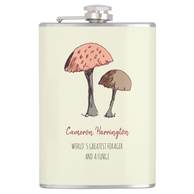 Flasques Cute Funny Mushroom Pun Forager Personnalisé (Devant)