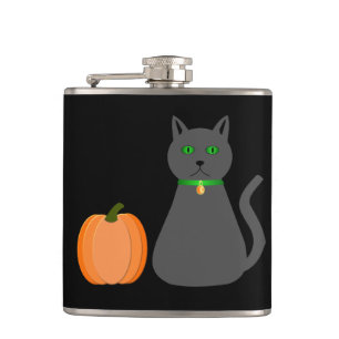 Flasques Cute Halloween Chat et Citrouille