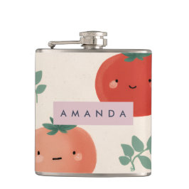 Flasques Cute personnalisée Kawaii Pastel Visages Tomato