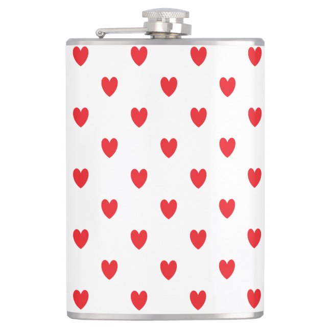 Flasques Cute Red Doodle Hearts White Classy Elegant 2022 (Devant)