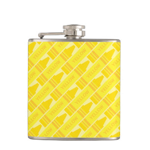 Flasques Cute Yellow Crayon Artsy Motif