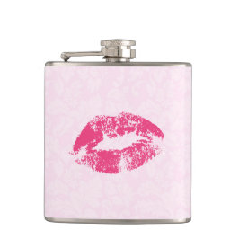 Flasques Damas Et Lèvres Florales Roses