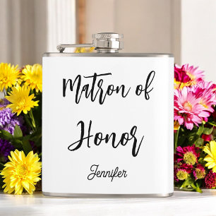 Flasques Dame d'Honneur Mariage Noir Blanc 