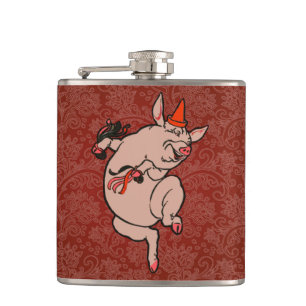 Flasques Dancing Pig Antique Cute Danseuse
