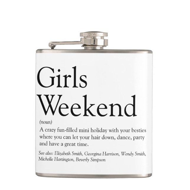 Flasques Définition de week-end de filles personnalisé (Devant)