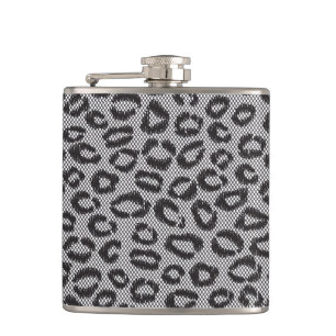 Flasques Dentelle nette noire avec le motif de léopard sur