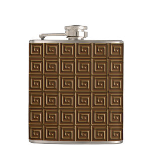 Flasques Design de clé grecque - chocolat noir