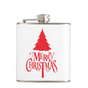 Flasques Design de Noël avec arbre rouge