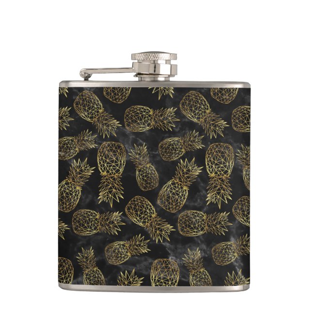 Flasques Design géométrique moderne d'ananas en or (Devant)