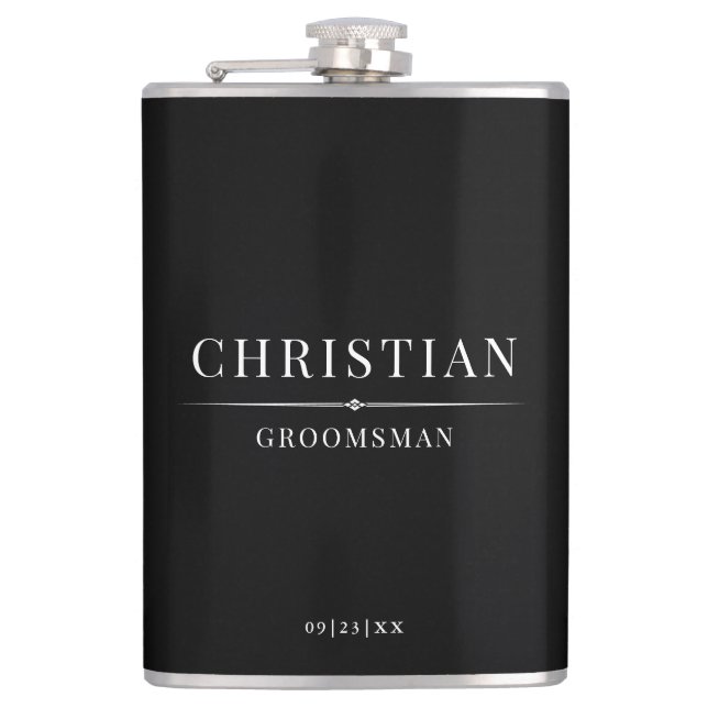 Flasques Design Moderne Groomsmen Cadeaux Simple Élégant (Devant)