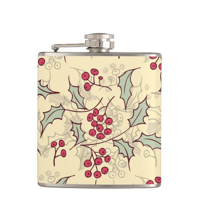 Flasques Design motif Holly berry (Devant)