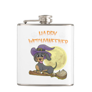 Flasques Dog Rottweiler Heureux Chien Halloween sorcières