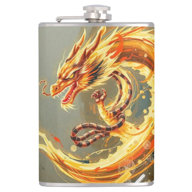 Flasques Dragon Jaune Doré (Devant)