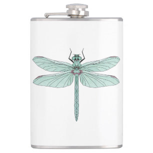Flasques dragonfly insecte Vinyl Wrapped Flask