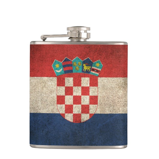 Flasques Drapeau affligé par cru de la Croatie (Devant)