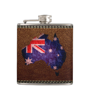 Flasques Drapeau australien et carte #2