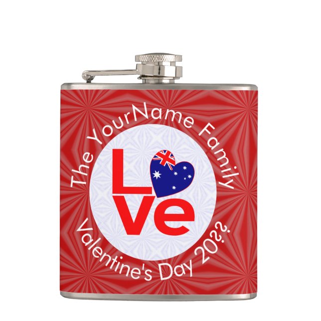 Flasques Drapeau australien Red Letters LOVE Drapeau person (Devant)
