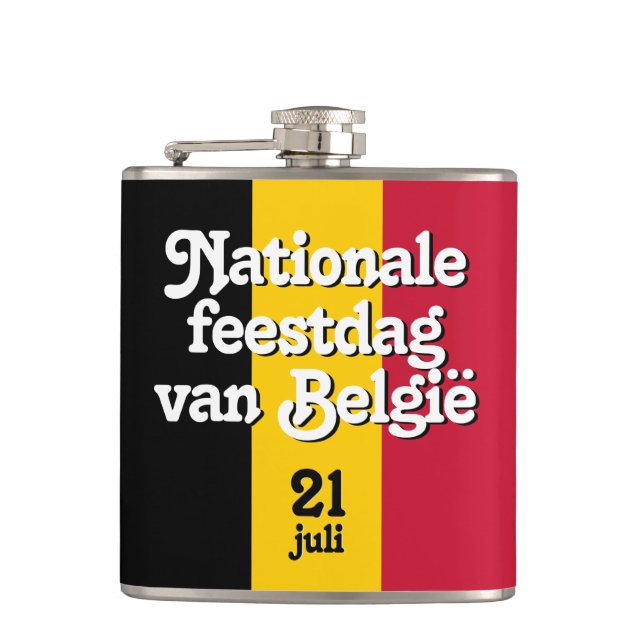Flasques Drapeau belge néerlandais Fête nationale van Belgi (Devant)