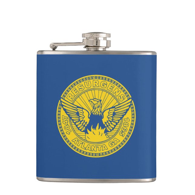 Flasques Drapeau d'Atlanta, Géorgie Hip Flask (Devant)