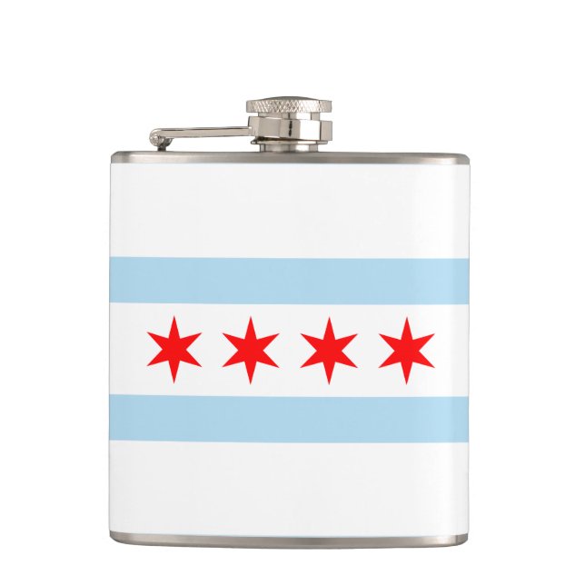 Flasques Drapeau de Chicago, Illinois Hip Flask (Devant)