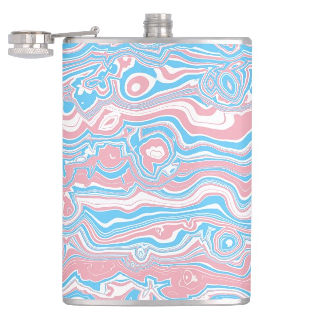Flasques Drapeau de la Trans Pride Trippy Boho Super Wavy (Ouvert)