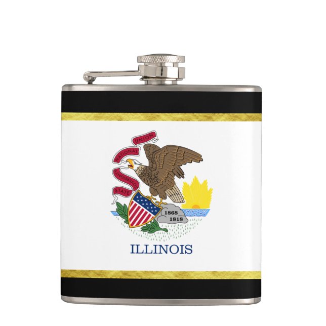 Flasques Drapeau de l'Illinois (Devant)