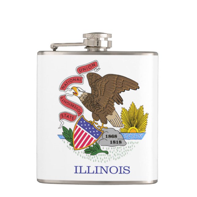 Flasques Drapeau de l'Illinois (Devant)
