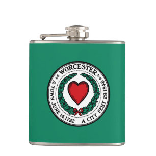 Flasques Drapeau de Worcester, Massachusetts Flask