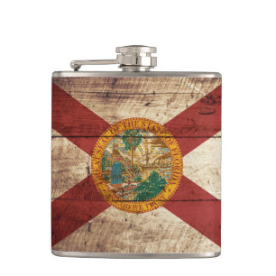 Flasques Drapeau d'état de la Floride sur le vieux grain e