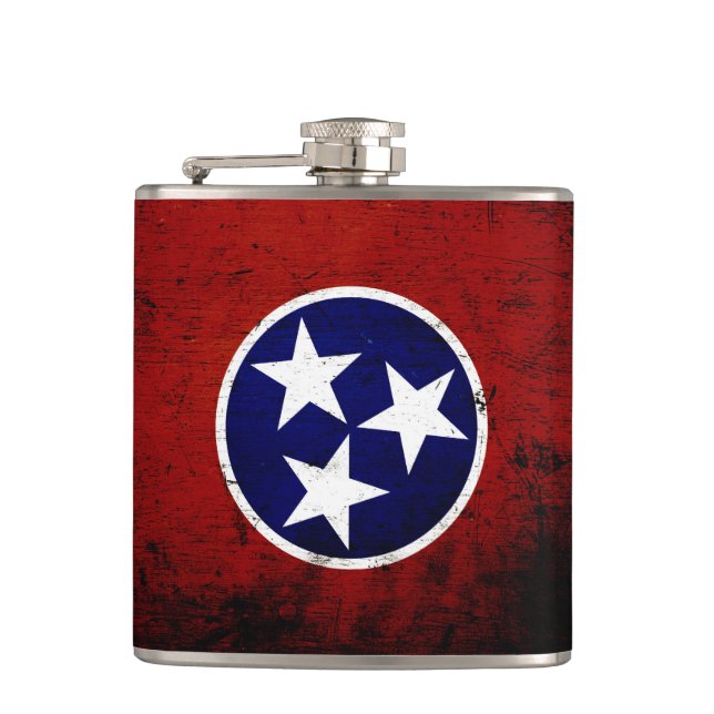 Flasques Drapeau grunge noir d'état du Tennessee (Devant)
