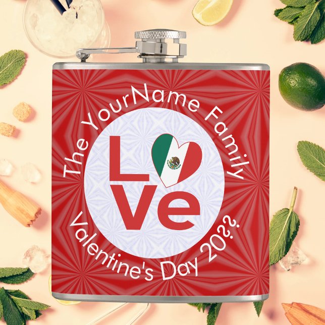 Flasques Drapeau mexicain Red LOVE (Créateur téléchargé)