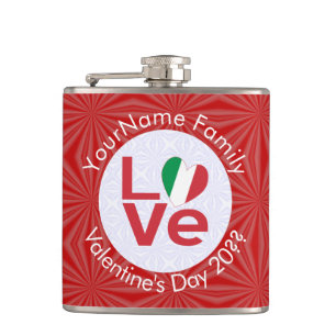 Flasques Drapeau personnalisé Rouge AMOUR Italie