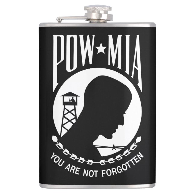 Flasques Drapeau POW MIA : Soldats disparus de la guerre du (Devant)