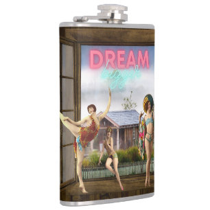 Flasques Dream Bigger Altered Art Danseurs Vintages