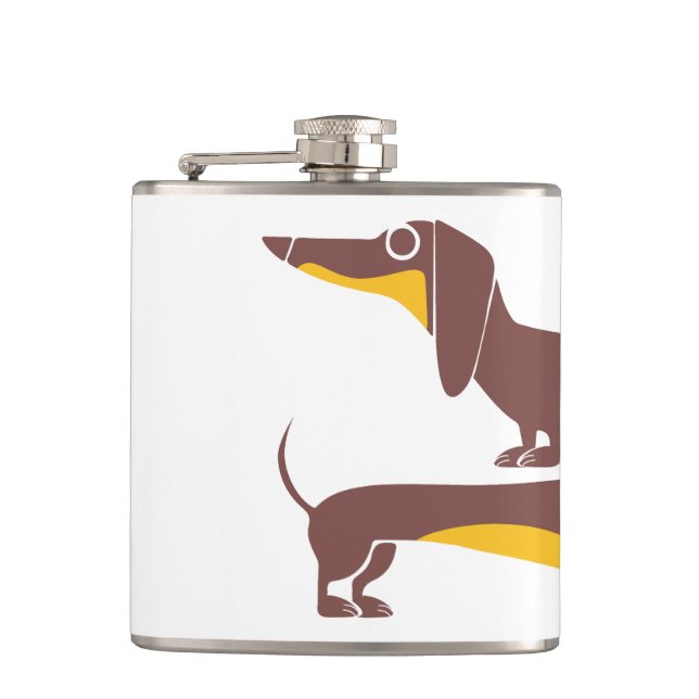 Flasques Drôle mignon dachshund pour parent chien long (Devant)