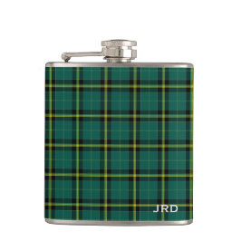 Flasques Duffy Tartan Monogramme vert brillant Plaid