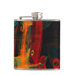 Flasques Eau Orange Rouge Bleu moderne Art Abstrait Motif